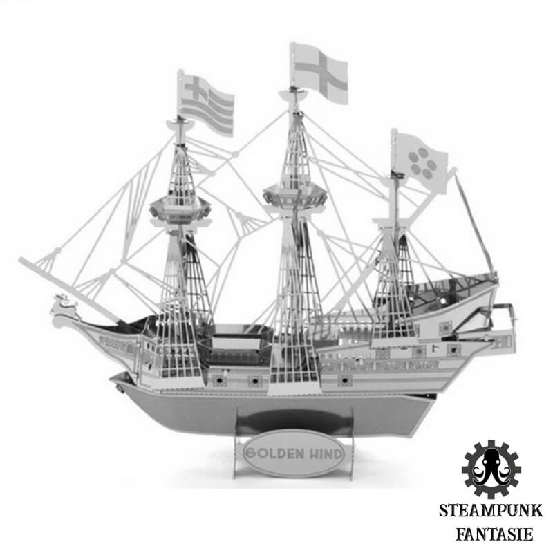 Puzzle 3D en métal : le Navire "Black Pearl" - Steampunk Fantasie